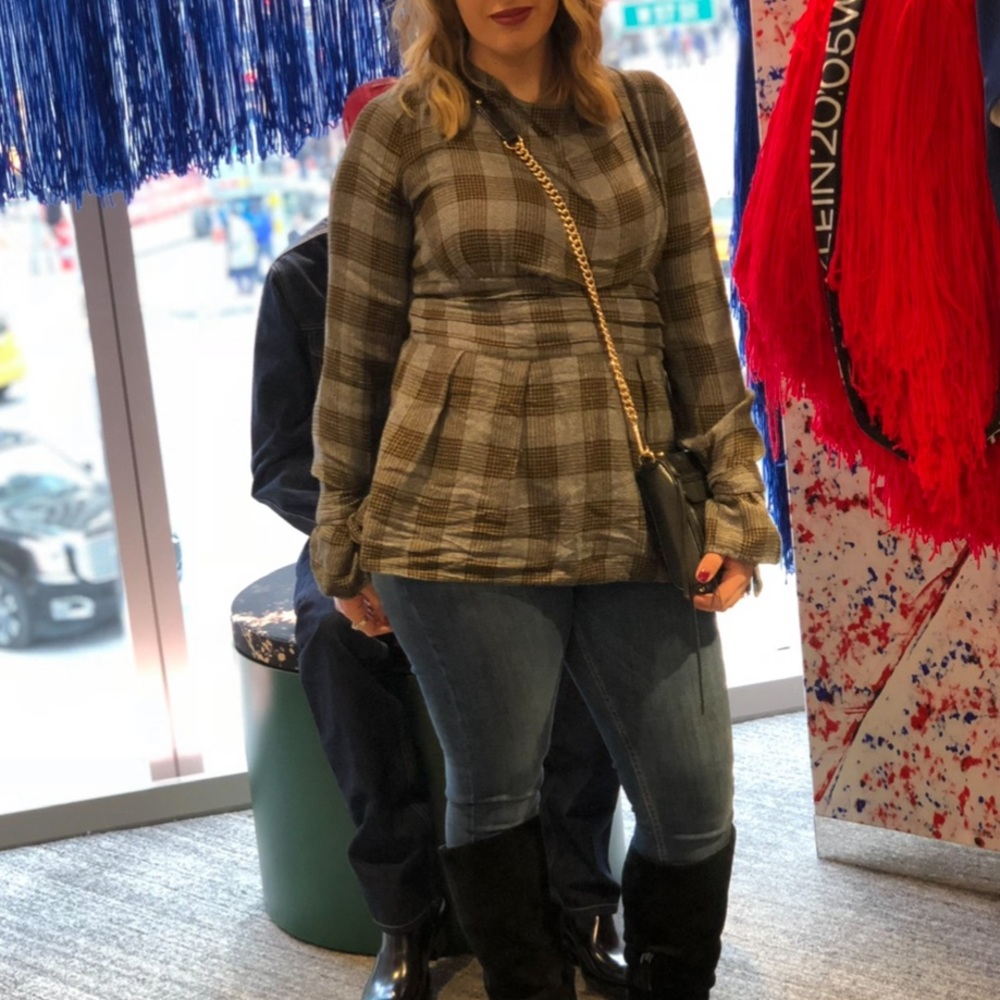 Something Navy For Nordstrom plaid open back - Picture 7 of 10